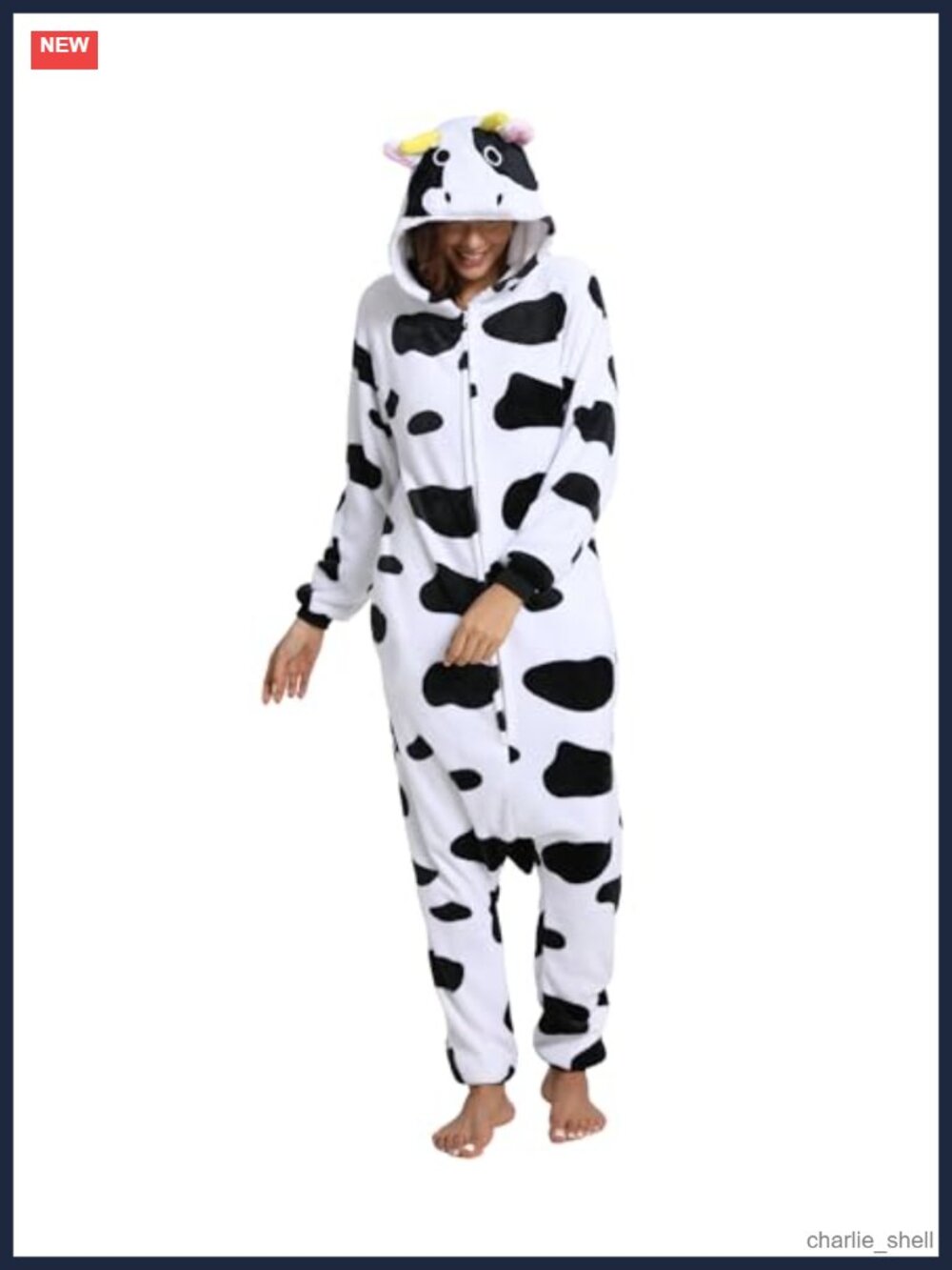 Men Plush One-Piece Pajama Animal Costume Zip Hooded Loungewear